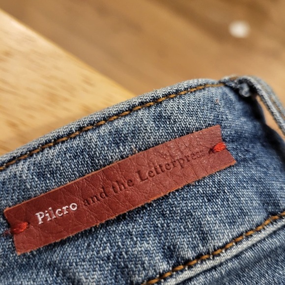 Pilcro & The Letterpress Anthropologie Jeans Embroidered Embellishments Cuff 30 - Picture 8 of 10